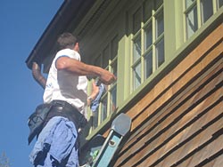 Second story window washing